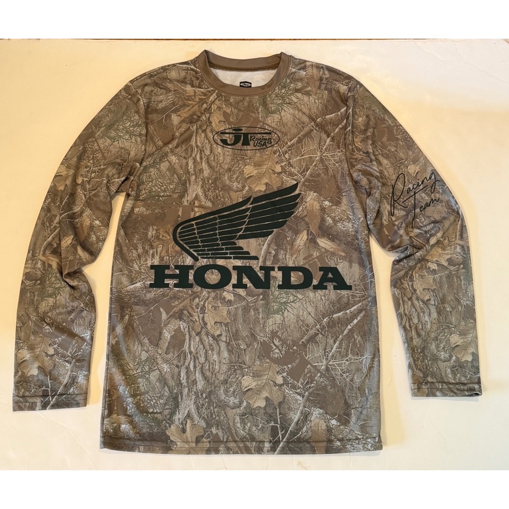 JT Racing USA Honda Camo Long Sleeve Jersey Motocross Racing Shirt Small